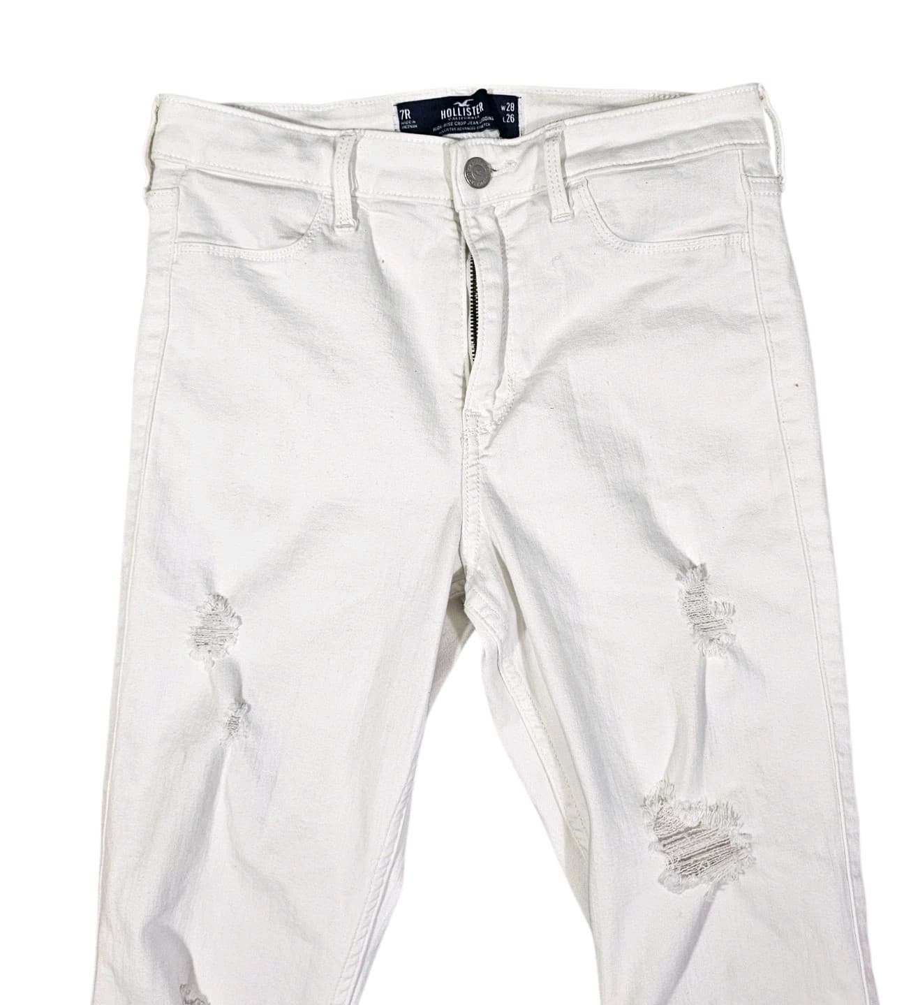 Hollister White High-rise Skinny Jeans Distressed W28 L26 7r - Thumbnail 4