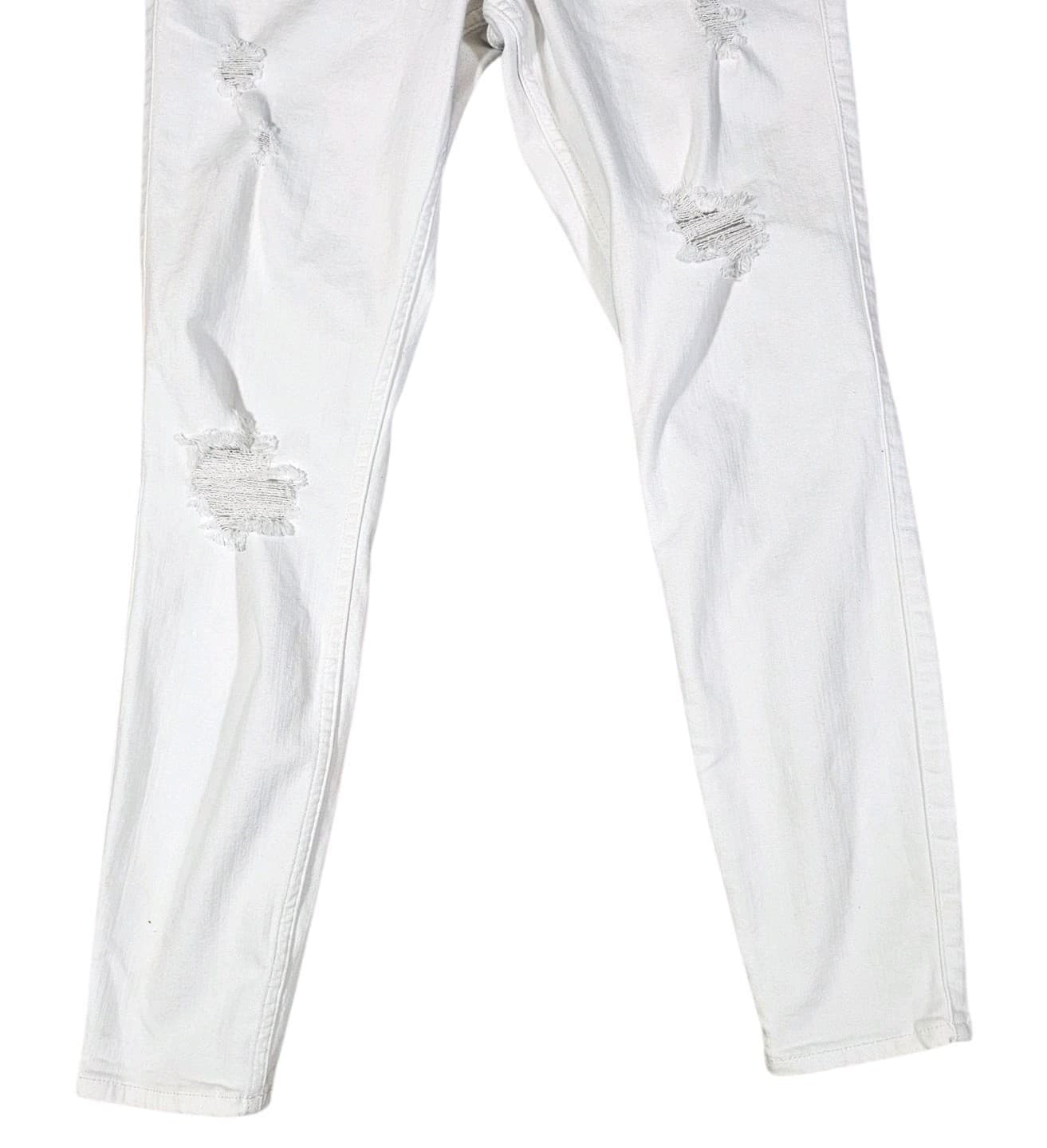 Hollister White High-rise Skinny Jeans Distressed W28 L26 7r - Thumbnail 5