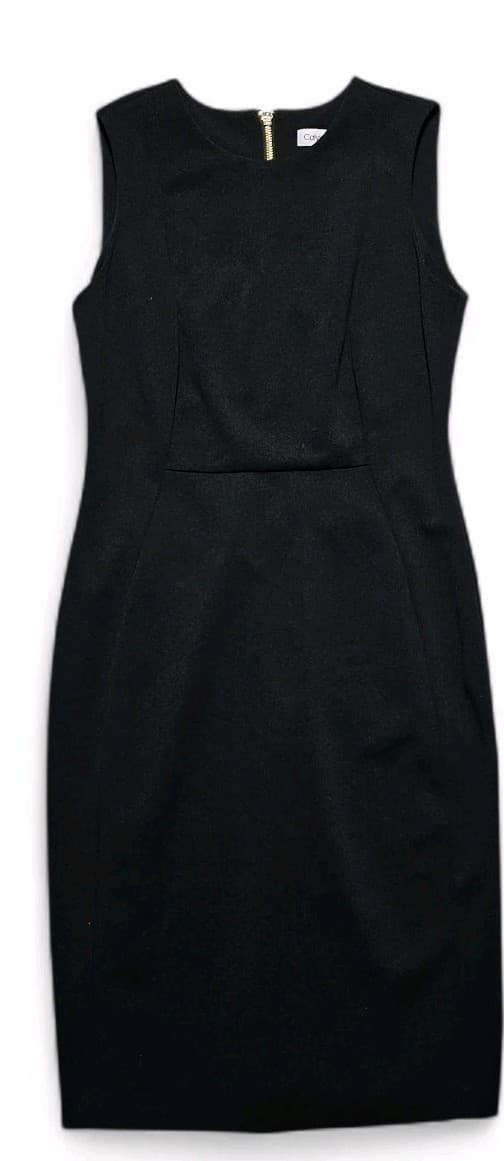 Calvin Klein Women's Black Sleeveless Scuba Sheath Dress Size 6 - Thumbnail 2
