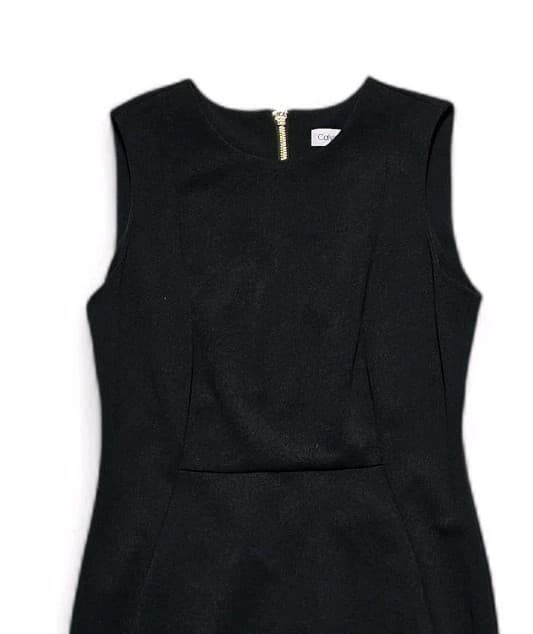 Calvin Klein Women's Black Sleeveless Scuba Sheath Dress Size 6 - Thumbnail 3
