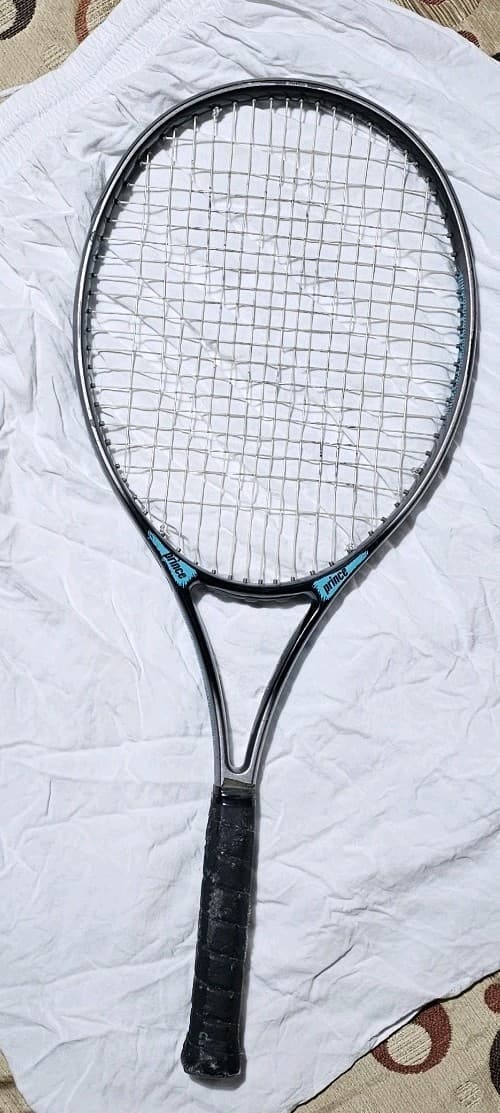 Prince Vintage Tennis Racquet 4-1/2 w Leather Sheath And Head Cover - Thumbnail 3