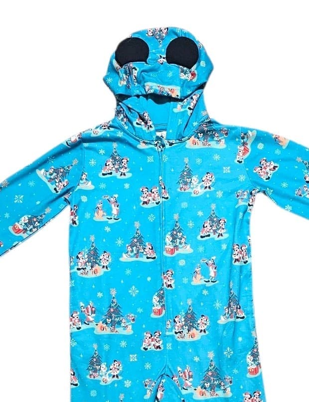 Disney Mickey Mouse and Friends Holiday Hooded Coverall One-Piece Sz 7/8 - Thumbnail 2