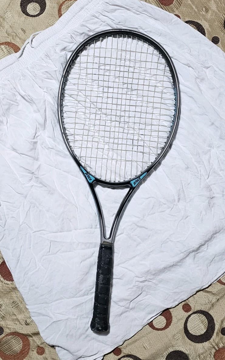 Prince Vintage Tennis Racquet 4-1/2 w Leather Sheath And Head Cover - Thumbnail 13