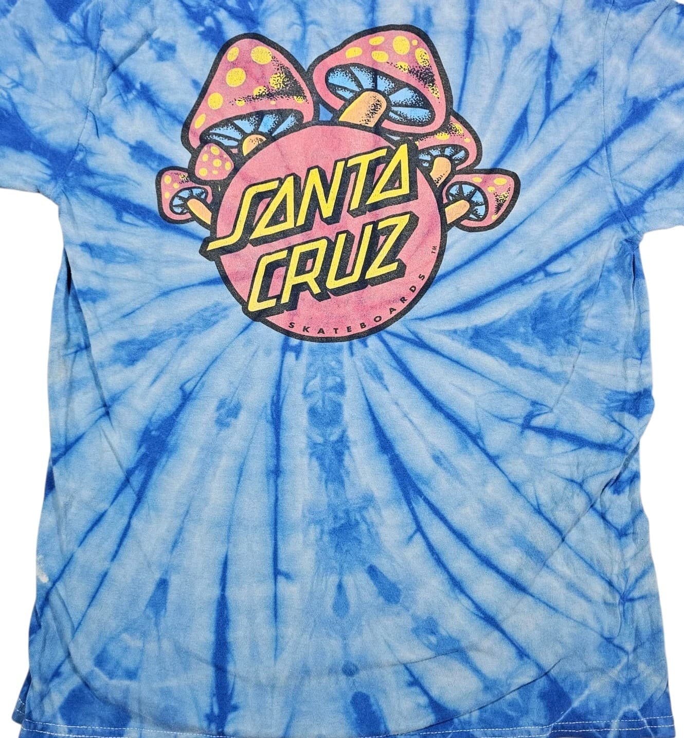 Santa Cruz Skateboards Tie Dye T Shirt Rare Psychedelic Mushrooms Size Small - Thumbnail 3