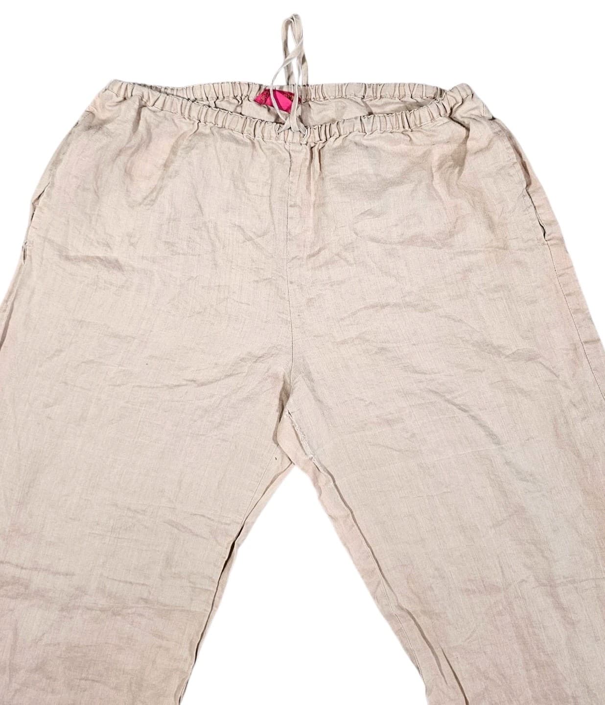 Sunny Leigh 100% Linen Pants Light Brown Size Xl - Thumbnail 2