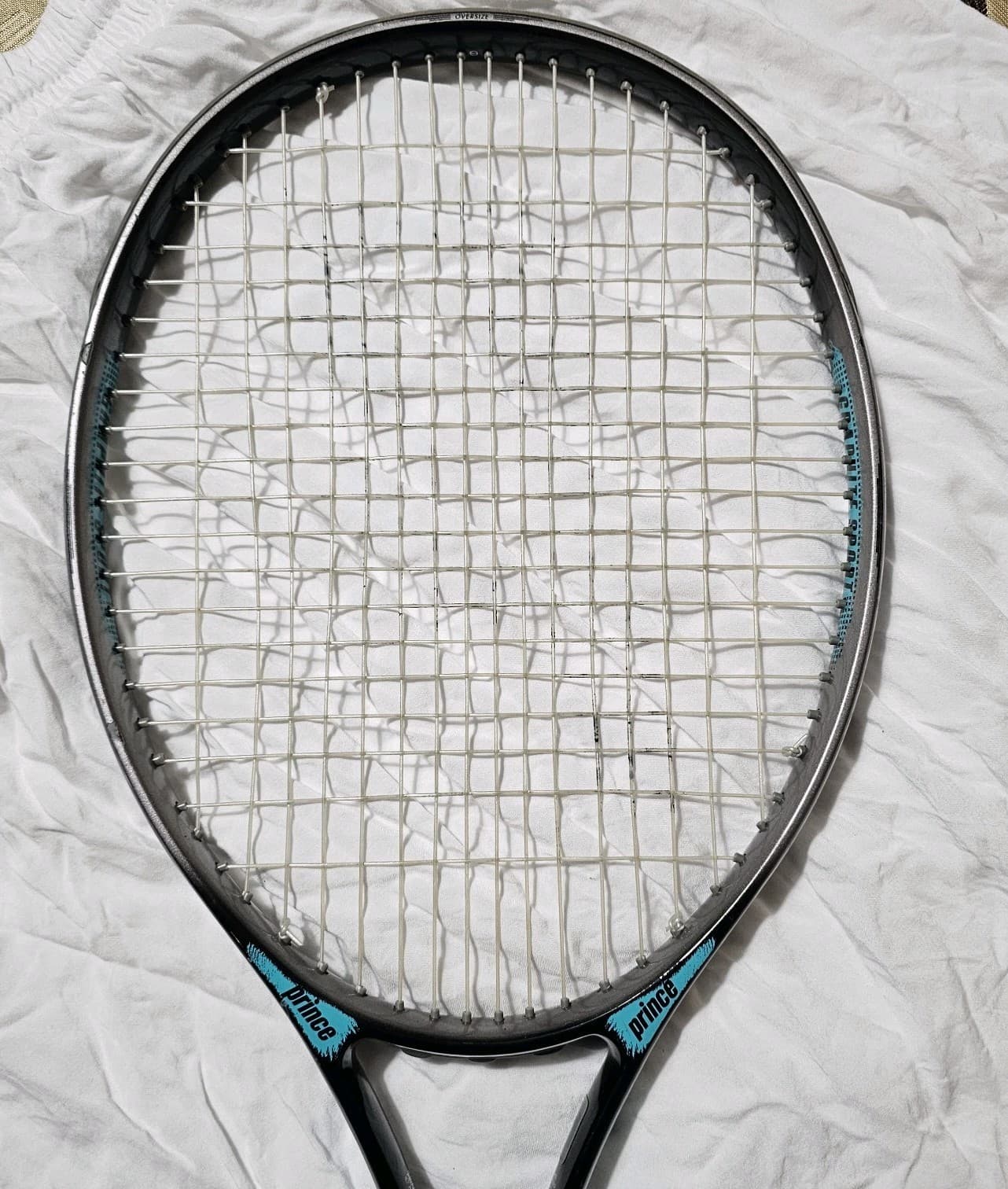 Prince Vintage Tennis Racquet 4-1/2 w Leather Sheath And Head Cover - Thumbnail 12