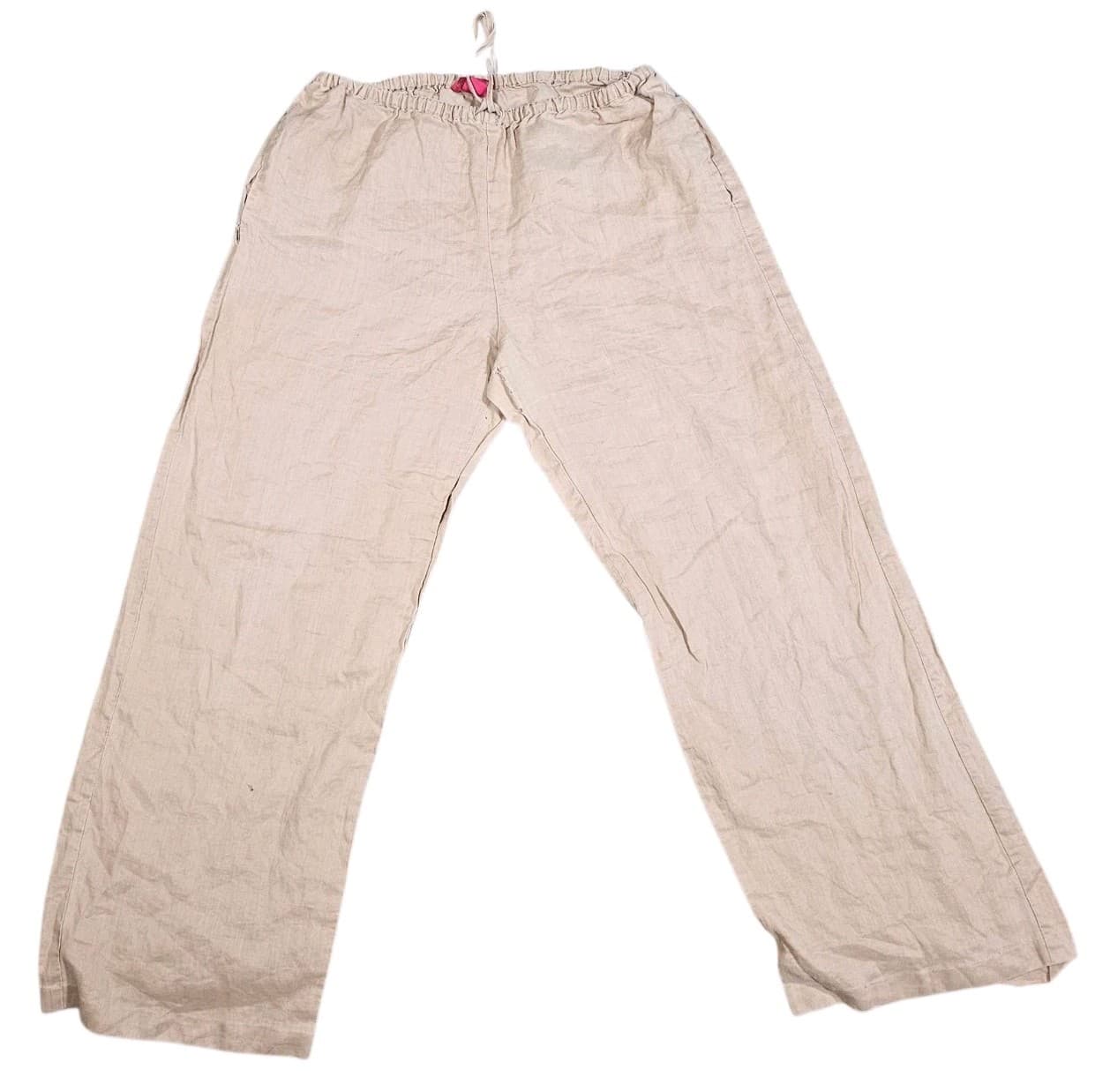 Sunny Leigh 100% Linen Pants Light Brown Size Xl