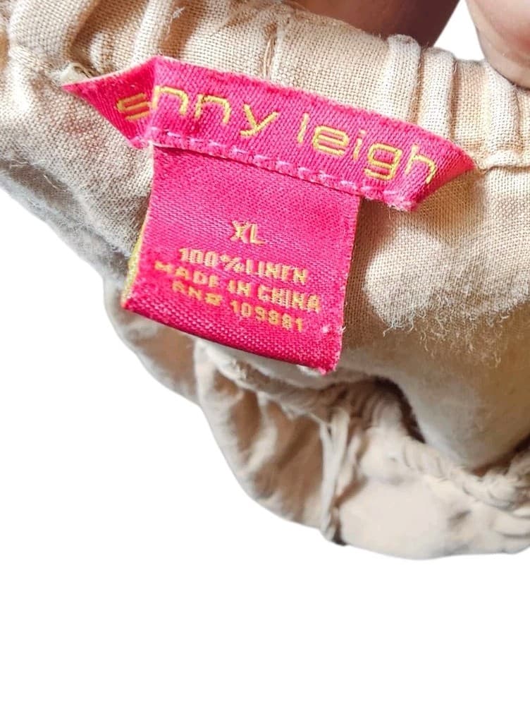 Sunny Leigh 100% Linen Pants Light Brown Size Xl - Thumbnail 14