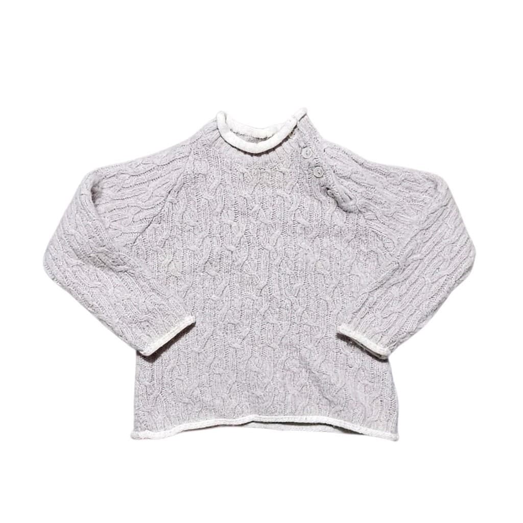 ​DPAM French Vintage Baby Sweater 23M Lambswool Angora Silk Cable Knit Cream...