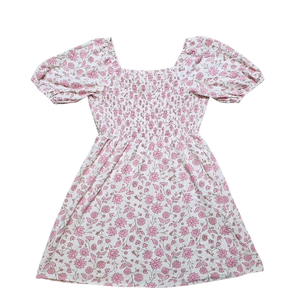 Universal Thread Womans White And Pink Floral Smicked Puff Sleeve Cotton... - Thumbnail 5