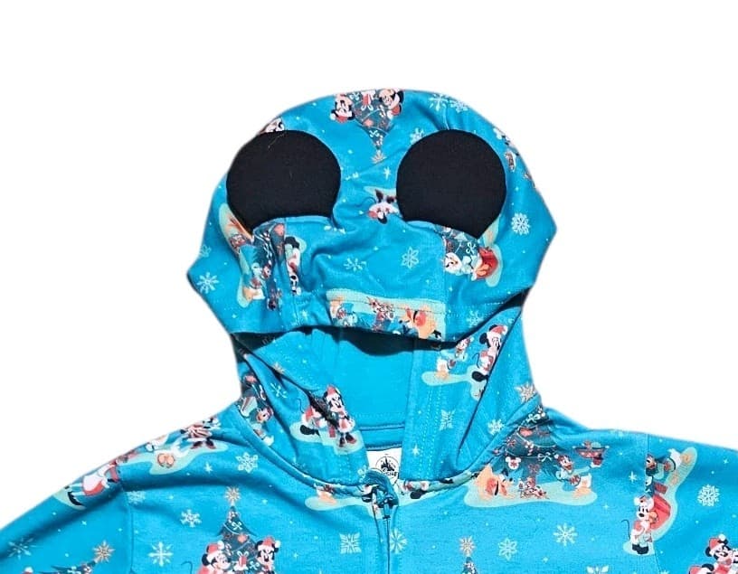 Disney Mickey Mouse and Friends Holiday Hooded Coverall One-Piece Sz 7/8 - Thumbnail 4