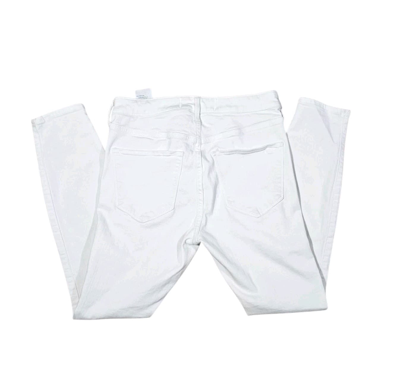 Hollister White High-rise Skinny Jeans Distressed W28 L26 7r