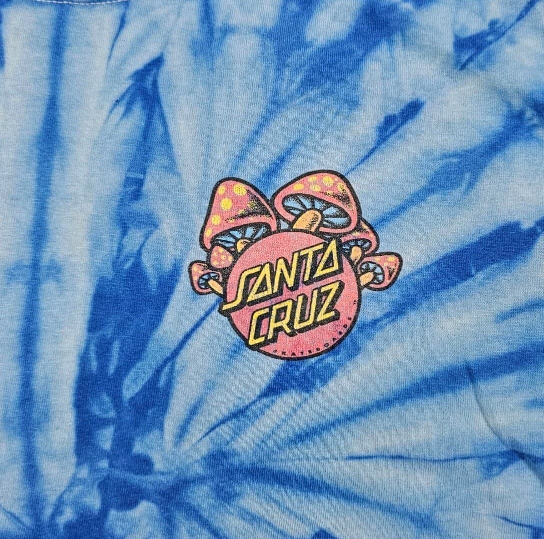 Santa Cruz Skateboards Tie Dye T Shirt Rare Psychedelic Mushrooms Size Small - Thumbnail 6