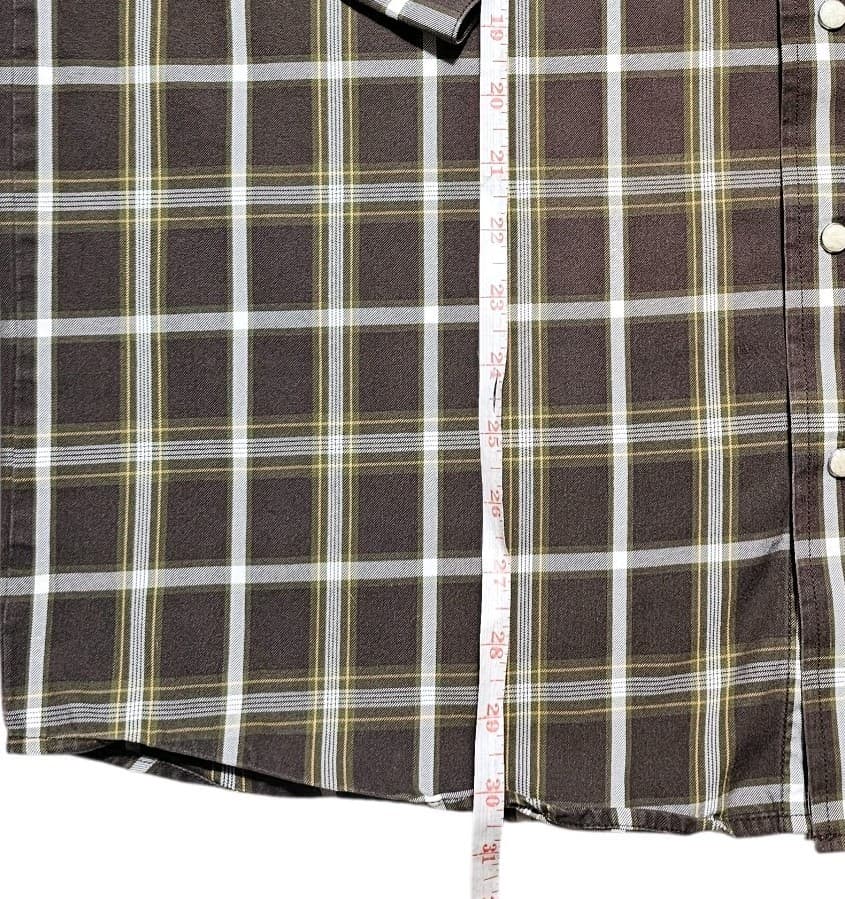Ariat Pro Series Pearl Button Down Long Sleeve Brown Plaid Western Shirt Size L - Thumbnail 7