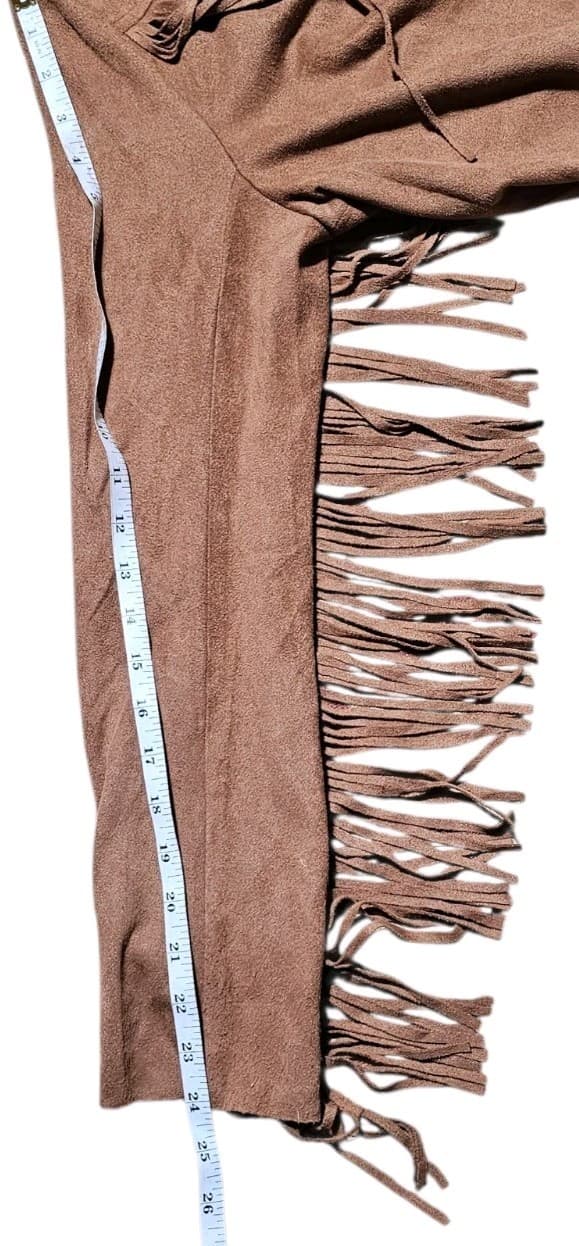 Vocal Faux Suede Fringe Open Front Jacket – Womans Size Medium - Thumbnail 6