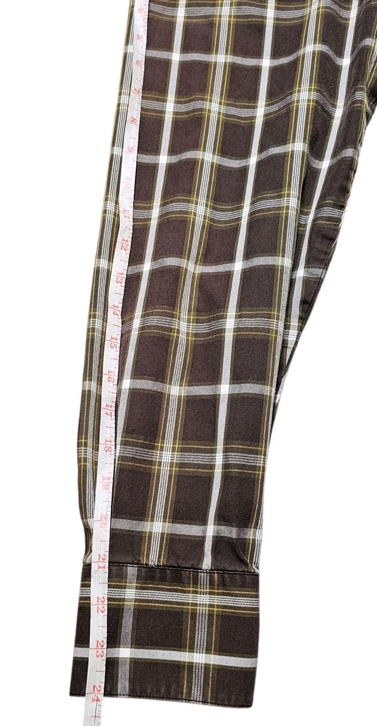 Ariat Pro Series Pearl Button Down Long Sleeve Brown Plaid Western Shirt Size L - Thumbnail 9