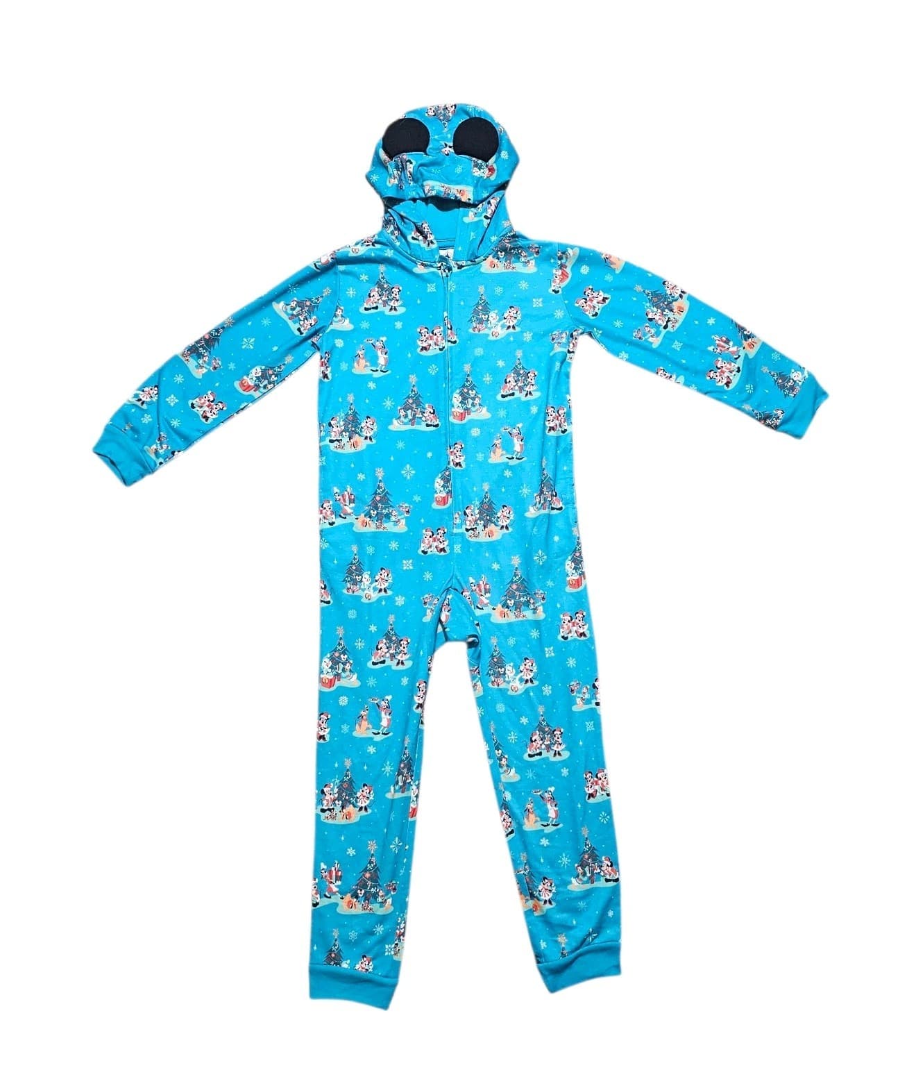 Disney Mickey Mouse and Friends Holiday Hooded Coverall One-Piece Sz 7/8