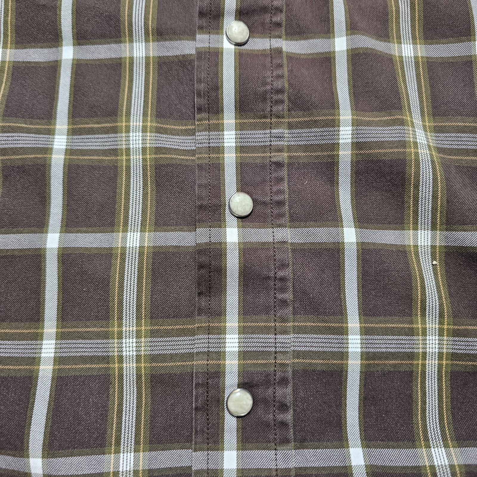 Ariat Pro Series Pearl Button Down Long Sleeve Brown Plaid Western Shirt Size L - Thumbnail 12