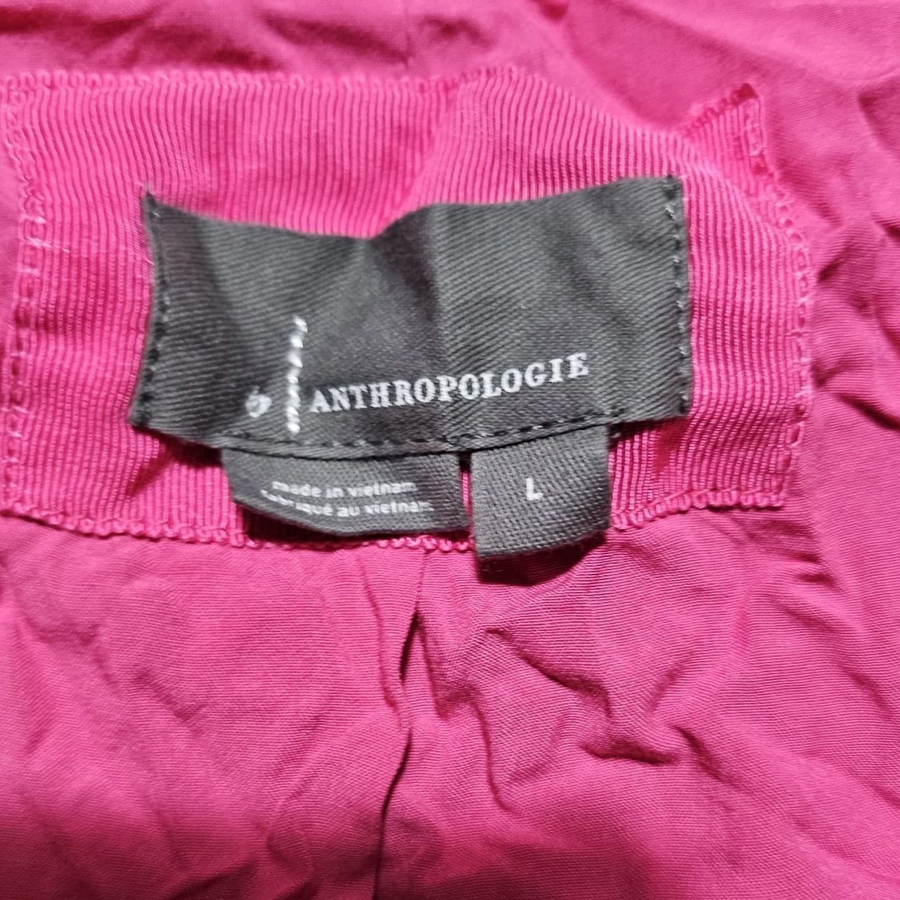 Anthropologie Somerset Mini Dress Floral Applique Pink Vneck Smocked Woman Large - Thumbnail 10