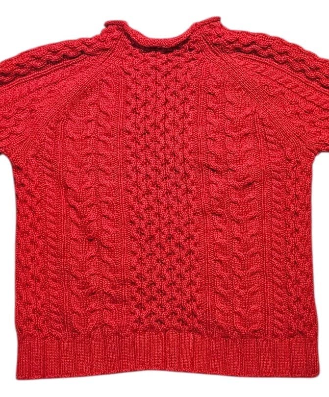 Pendleton Womans Shetland Wool Red Cable Knit Sweater Size Xs - Thumbnail 6