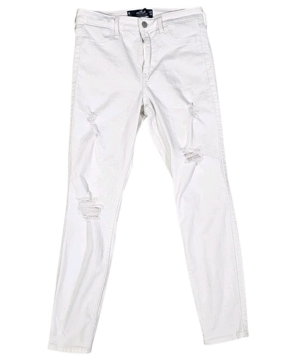 Hollister White High-rise Skinny Jeans Distressed W28 L26 7r - Thumbnail 3