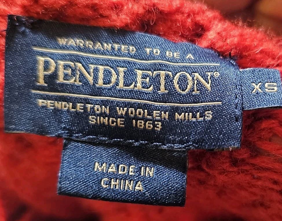 Pendleton Womans Shetland Wool Red Cable Knit Sweater Size Xs - Thumbnail 10