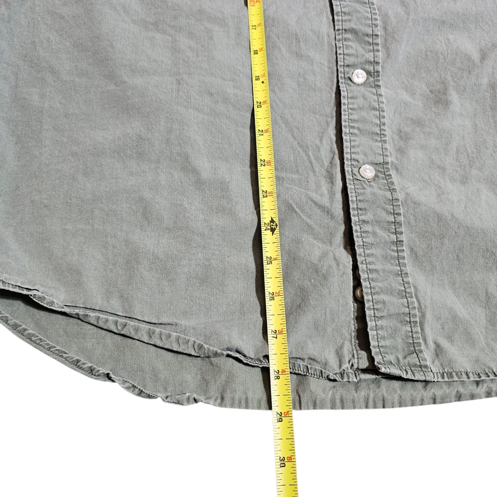 Eddie Bauer Mens Medium Green 100% Cotton Casual Button Up Short Sleeve Shirt - Thumbnail 9