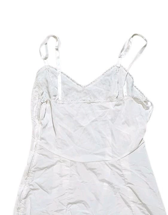Vintage Beverly Vogue Of California Skirt Saver Slip SZ 34 White Lace Side Zip - Thumbnail 7