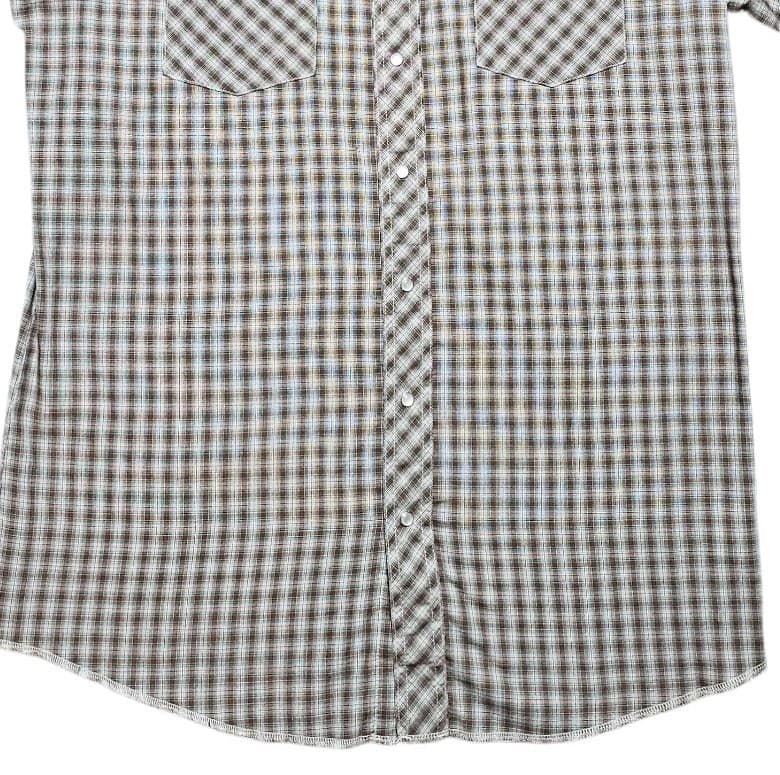 Vintage Wrangler Western Long Sleeve Button Down Pearl Snap Shirt Plaid Size Lt - Thumbnail 4