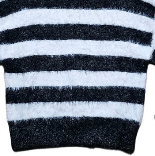 A New Day Womens Pullover Sweater Long Sleeve Nylon Acrylic Black White Size Xs - Thumbnail 5