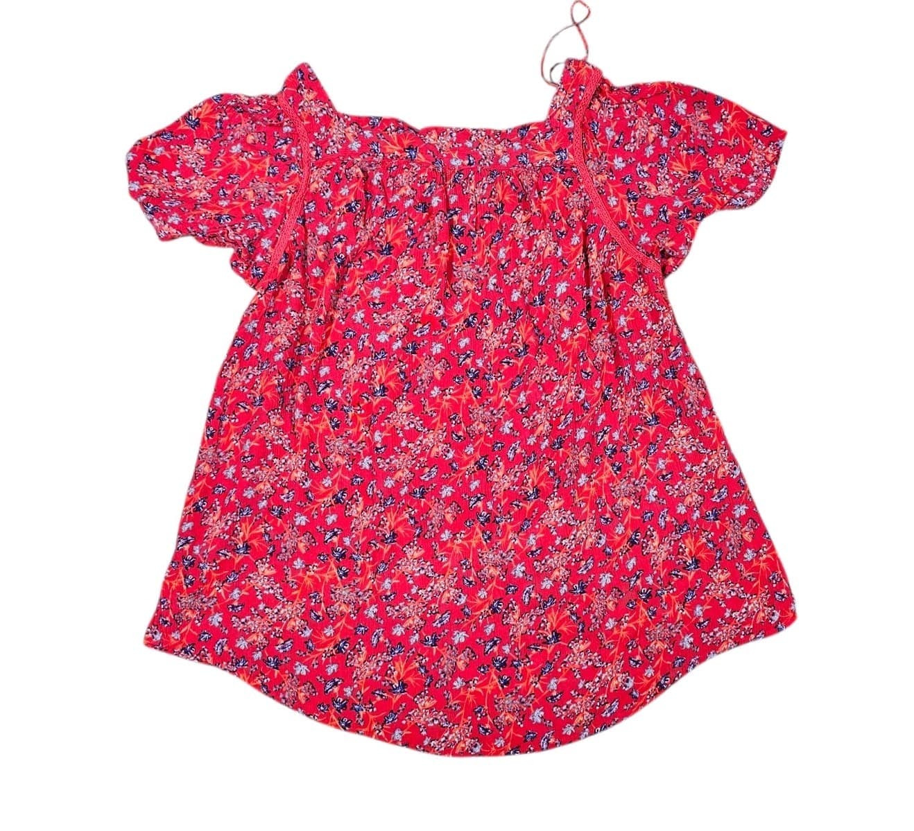 cafe marrakesh Floral Top Blouse Flutter Sleeves Size Small - Thumbnail 5