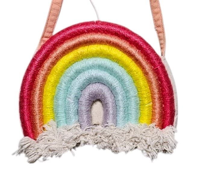 Anthropologie Mandi Smethells Rainbow Purse Canvas Boho Woven - Thumbnail 2