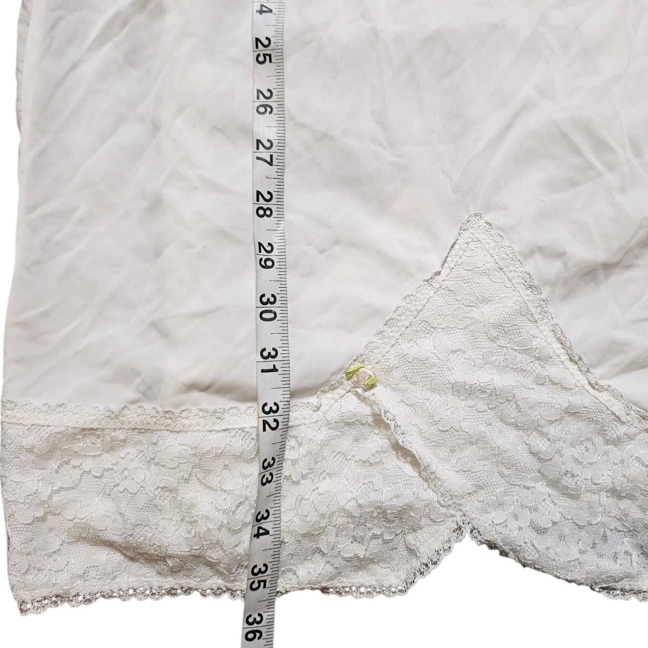 Vintage Beverly Vogue Of California Skirt Saver Slip SZ 34 White Lace Side Zip - Thumbnail 11