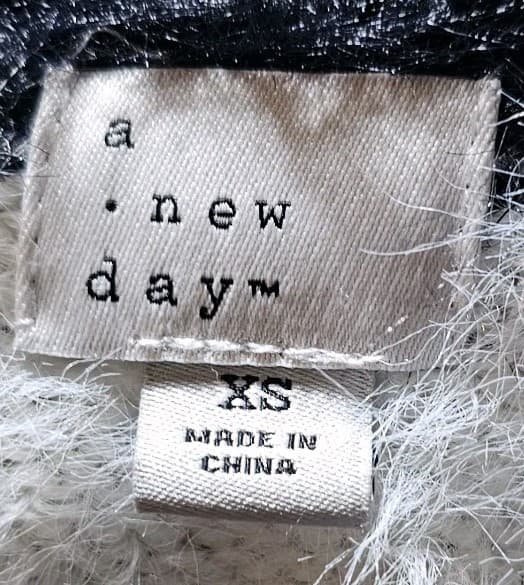 A New Day Womens Pullover Sweater Long Sleeve Nylon Acrylic Black White Size Xs - Thumbnail 11