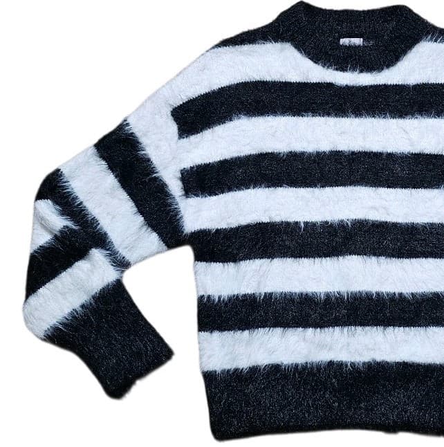 A New Day Womens Pullover Sweater Long Sleeve Nylon Acrylic Black White Size Xs - Thumbnail 3