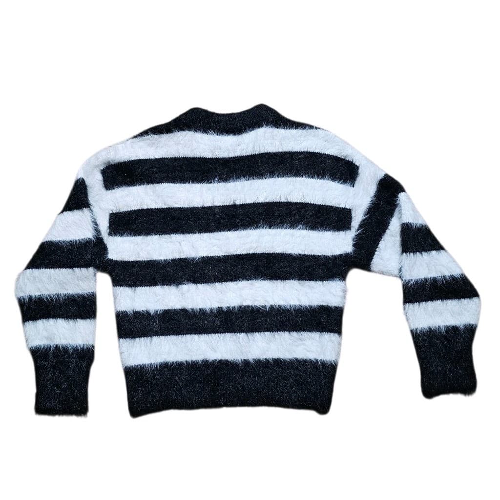 A New Day Womens Pullover Sweater Long Sleeve Nylon Acrylic Black White Size Xs - Thumbnail 6
