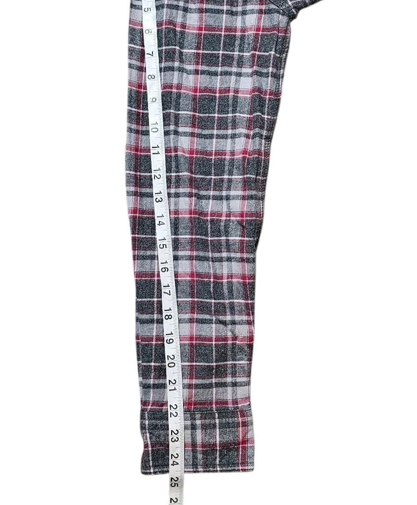 Carhartt Gray Maroon Plaid Flannel Shirt Womens L 12-14 Button Down - Thumbnail 11