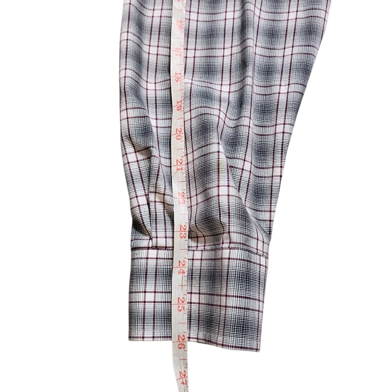 Egara Dress Shirt Men XLT Blue Gray Plaid Non Iron Slim Fit Collared Button Down - Thumbnail 10