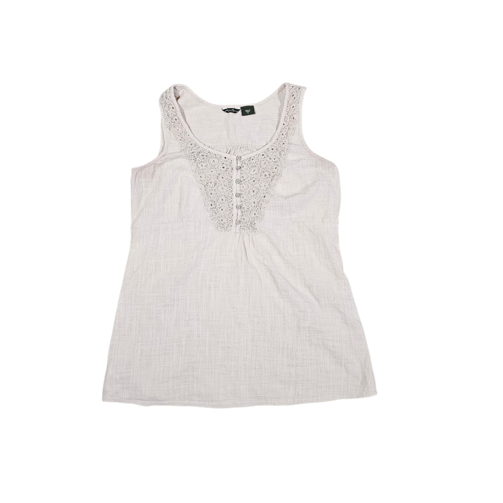 Eddie Bauer 100% Cotton Blouse Womens Size M Sleeveless Pullover Top