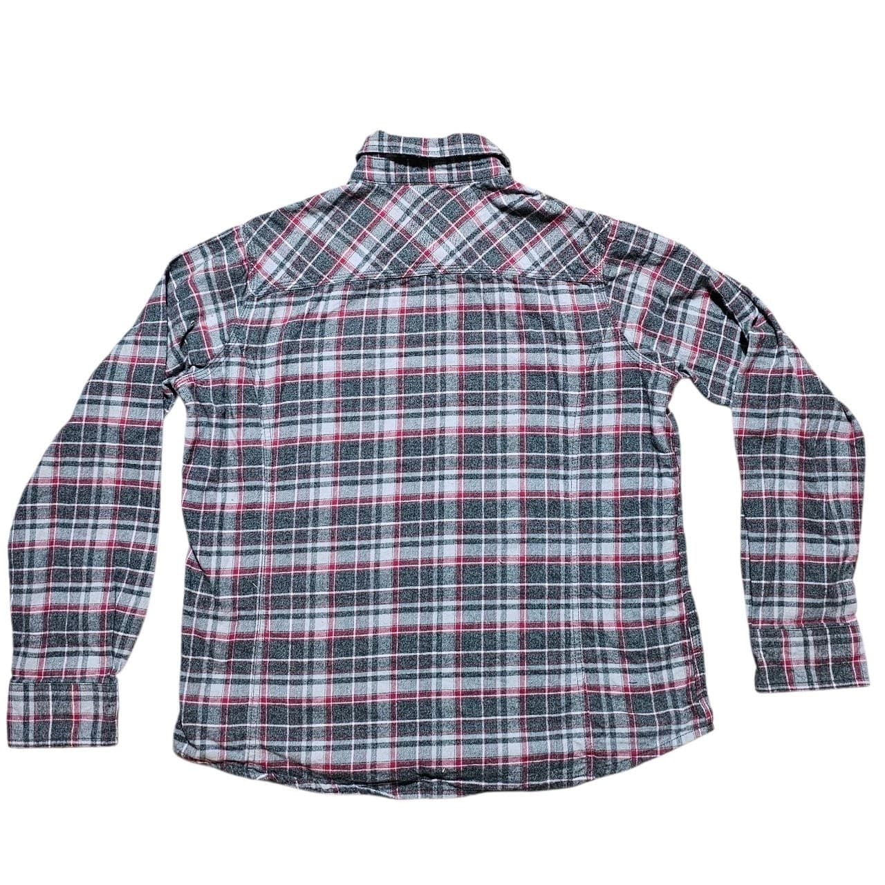 Carhartt Gray Maroon Plaid Flannel Shirt Womens L 12-14 Button Down - Thumbnail 7