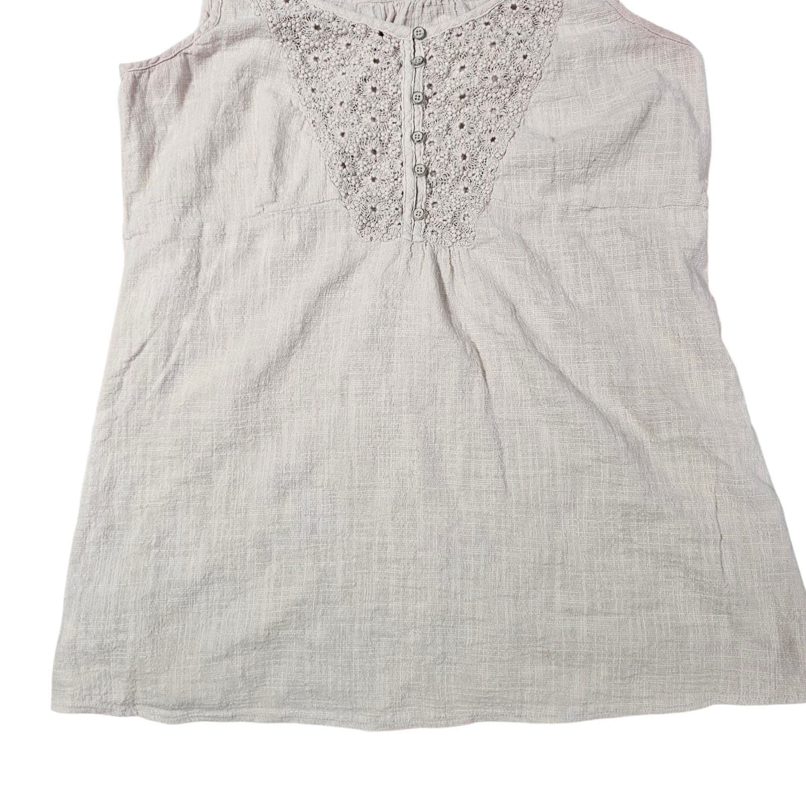 Eddie Bauer 100% Cotton Blouse Womens Size M Sleeveless Pullover Top - Thumbnail 3