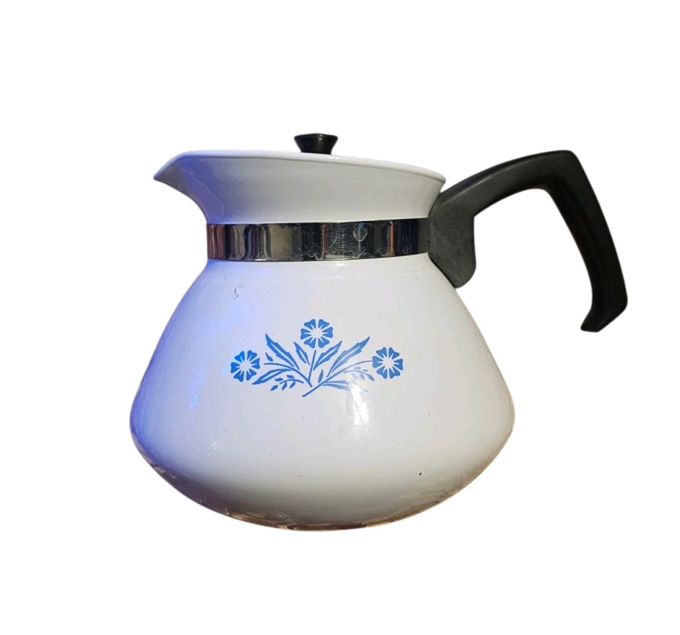 Vintage Corning Ware Blue Cornflower 6 Cup Coffee/Tea Pot - Thumbnail 2
