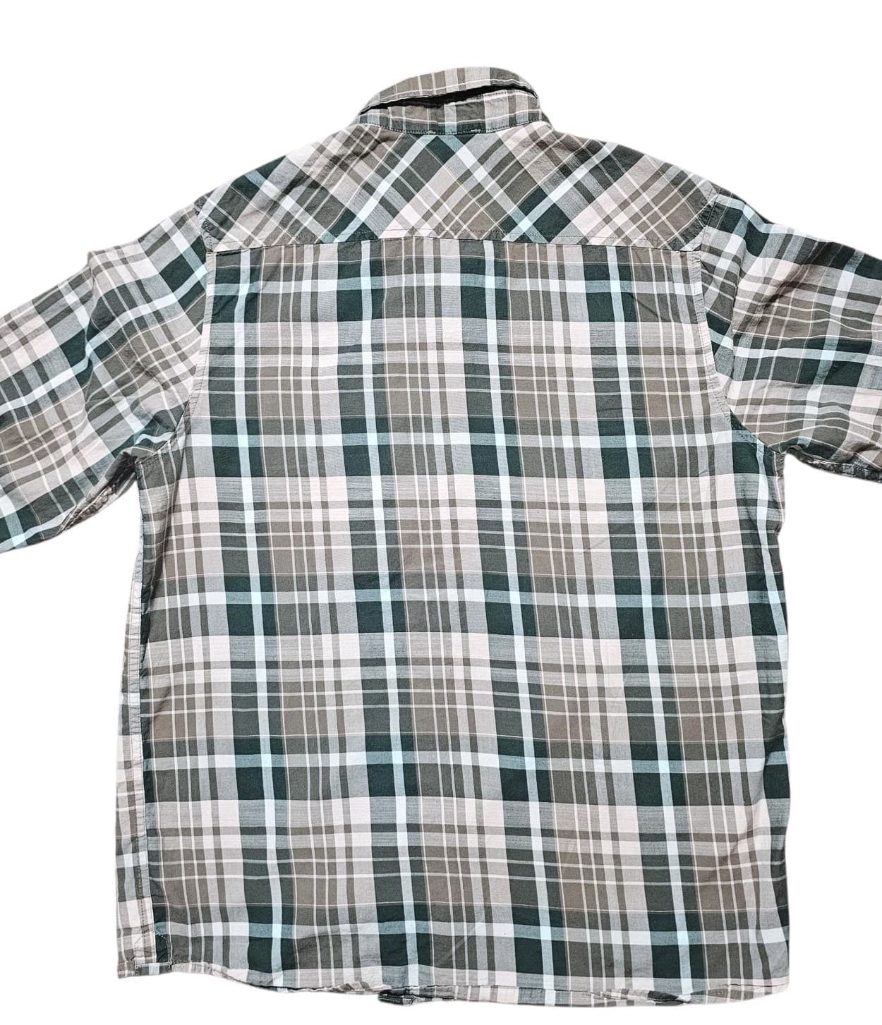 Mountain Hardwear Men's Long Sleeve Button Down Cotton Shirt Green Paid Size Med - Thumbnail 5