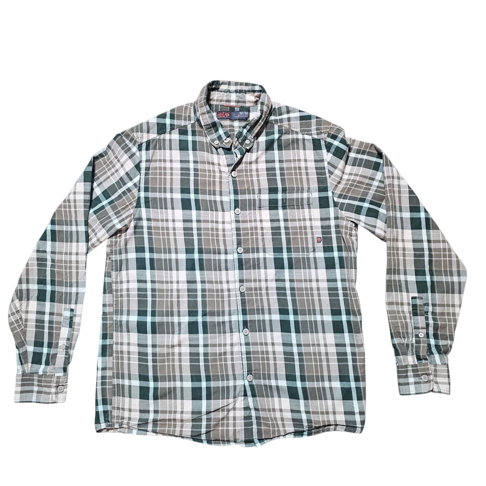 Mountain Hardwear Men's Long Sleeve Button Down Cotton Shirt Green Paid Size Med - Thumbnail 11
