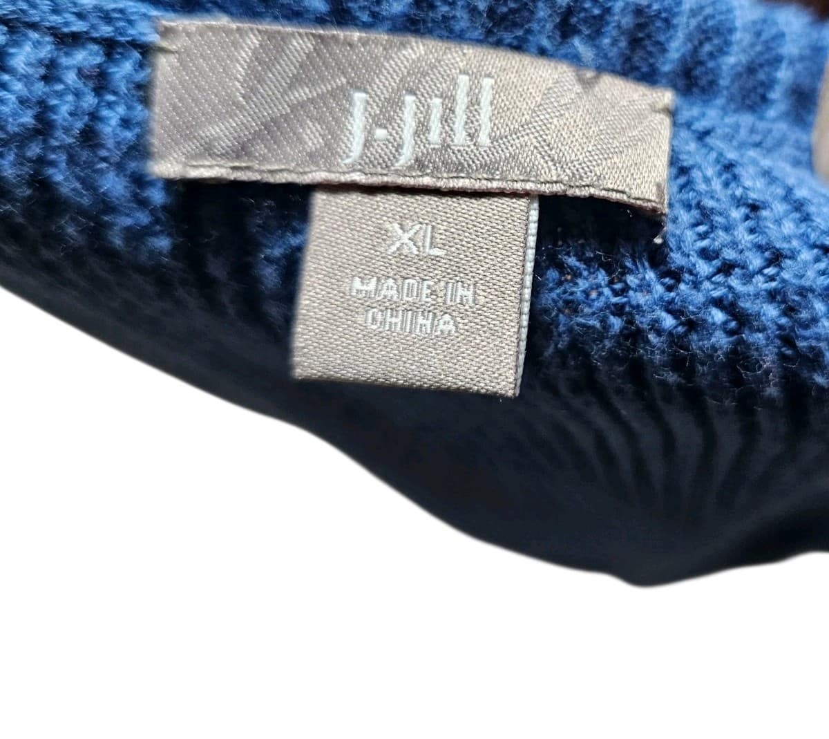 J Jill Women's Crochet Sweater Vest Tunic Size Xl Blue 100% Cotton - Thumbnail 8
