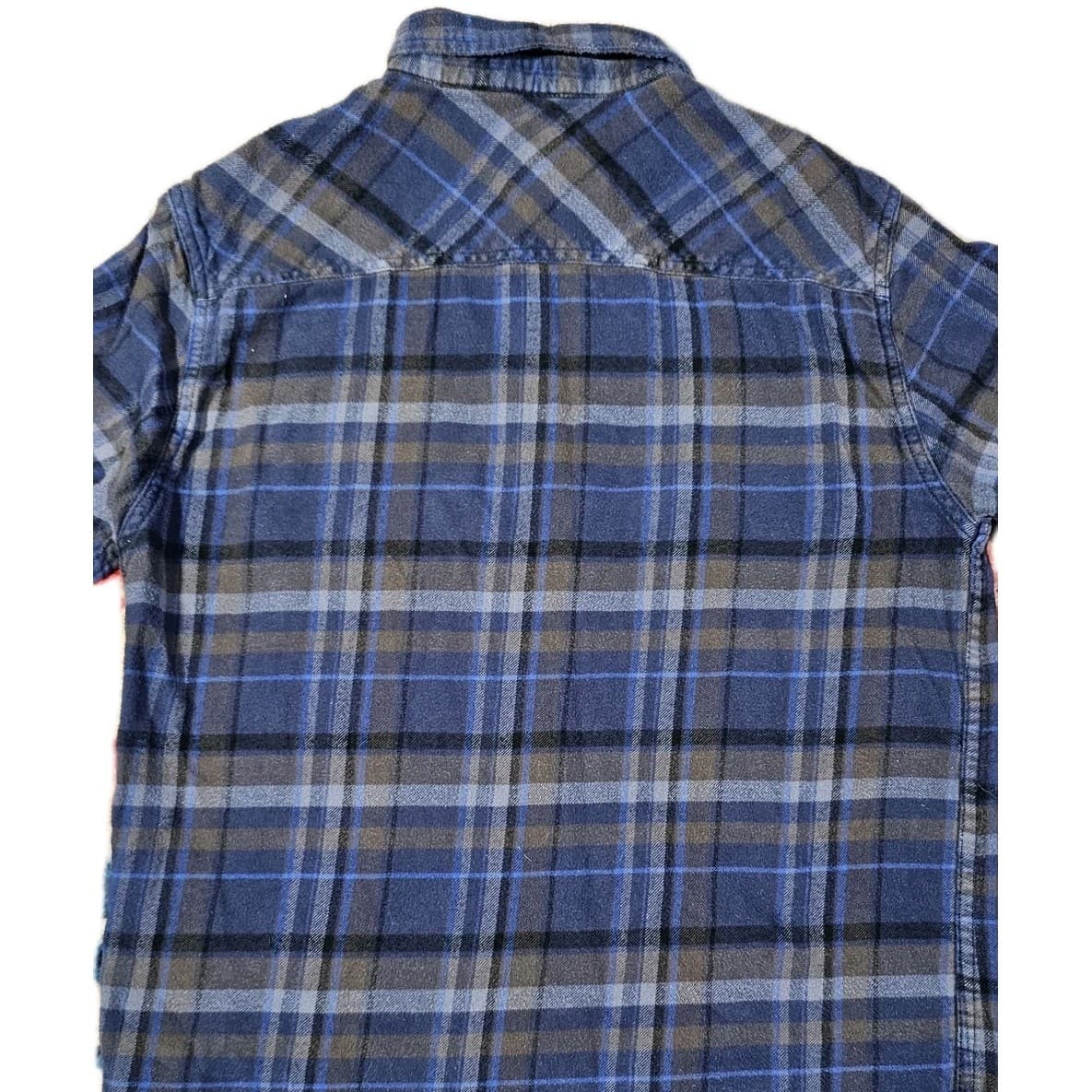 O'Neill Long Sleeve Flannel Shirt Men's Med Blue gray Plaid standard Fit - Thumbnail 8