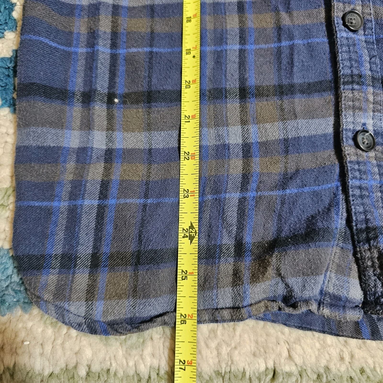 O'Neill Long Sleeve Flannel Shirt Men's Med Blue gray Plaid standard Fit - Thumbnail 9