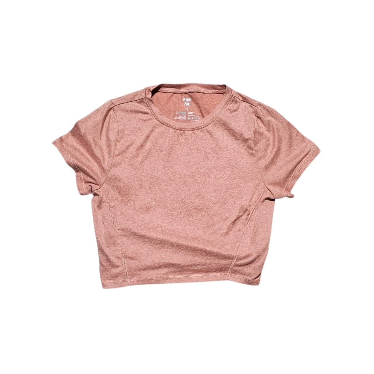 Double Zero Pink Shirt Sleeve Crop Top Womans Size Medium