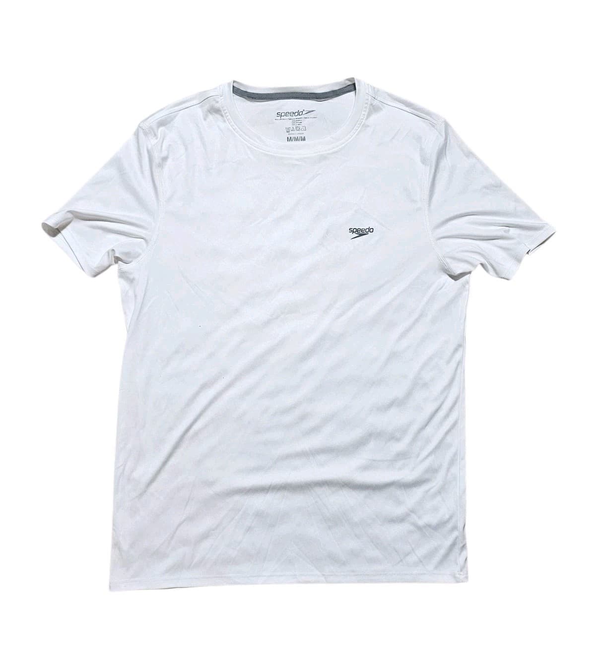 Speedo UPF 50+ Men’s Size Medium Short Sleeve White Activewear Fitted T-Shirt