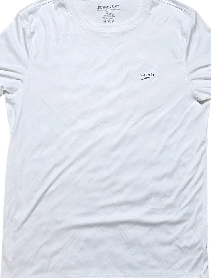 Speedo UPF 50+ Men’s Size Medium Short Sleeve White Activewear Fitted T-Shirt - Thumbnail 3